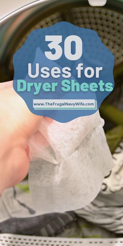 Dryer sheets are a versatile household item and the uses for dryer sheets have many purposes beyond just freshening up laundry. #usesfor #dryersheets #frugalnavywife #frugalliving #frugallivingtips | Uses for Dryer Sheets | Frugal Living Tips | Uses For | Frugal Living | Dryer Sheet Hacks, Diy Dryer Sheets, Uses For Dryer Sheets, Remove Deodorant Stains, Diy Reindeer, Creative Diy Projects, Fabric Softener Sheets, Laundry Dryer, Dryer Balls