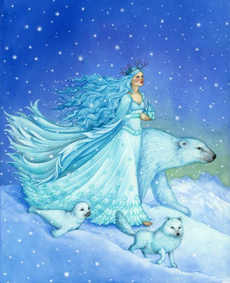 Happy Winter Solstice, Snow Fairy, Winter Fairy, Have Inspiration, Fairytale Art, Christmas Fairy, Art Et Illustration, Snow Queen, Arte Fantasy