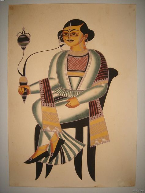 Kalighat Patachitra, Wild Goddess, Kalighat Paintings, Kali Temple, Cartoons Images, Folk Art Paintings, Bengali Art, Mythological Characters, Modern Art Canvas Painting