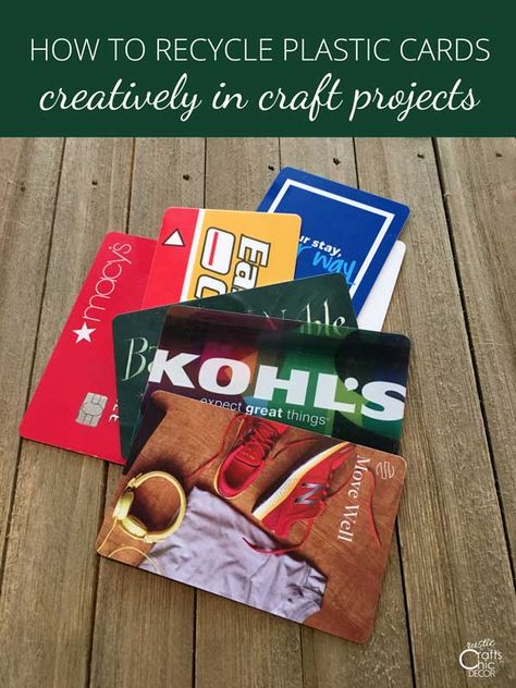 Old Credit Card Crafts, Credit Card Crafts, Hotel Key Cards, Upcycle Plastic, Diy Kitchens, Rustic Decorating, Hotel Card, Recycled Cards, Upcycled Gifts