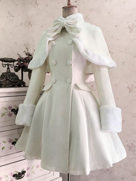 Russian Outfit Women, Winter Kawaii Outfits, Dress Winter Coat, Dance Costumes Hip Hop, Dance Costumes Ballroom, One Piece Jumper, Winter Overcoat, Princess Coat, Classic Lolita