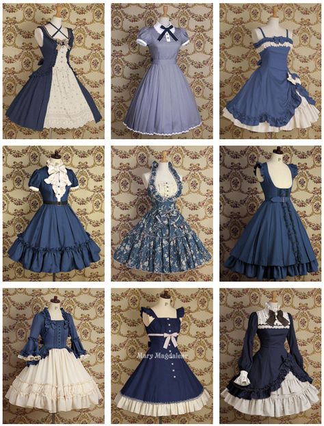 Mary Magdalene Dresses: Blue: The shirt from the bottom left Outfit 2020, Old Fashion Dresses, Girl Halloween, فستان سهرة, Halloween Outfit, Lolita Dress, Mode Vintage, Gothic Lolita, Lolita Fashion