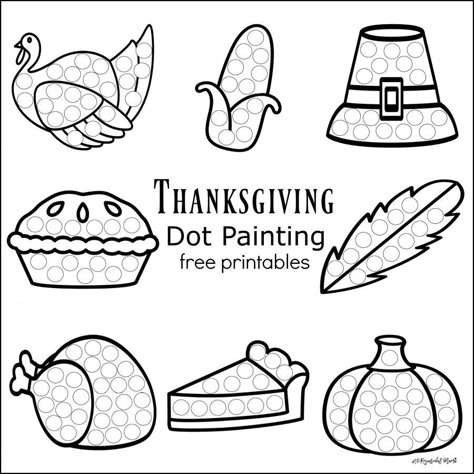 These Thanksgiving Dot Painting worksheets are a fun mess free painting activity for young kids that work on hand-eye coordination and fine motor skills. Dot Painting Printables, Mess Free Painting, Thanksgiving Lessons, Thanksgiving Crafts Preschool, Thanksgiving Worksheets, Thanksgiving School, November Crafts, November Activities, Free Painting