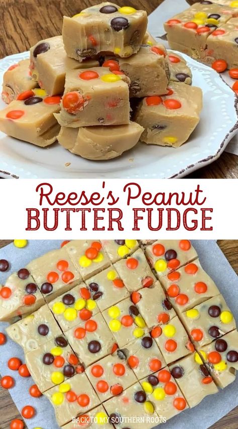 Peanut Butter Fudge With Reeses Pieces, Stuff To Make With Sweetened Condensed Milk, Reeses Peanut Butter Fudge Easy, Reese’s Peanut Butter Cup Fudge, Peanut Butter Fudge With Sweetened Condensed Milk, Peanut Butter Fudge With Reeses Chips, Reeses Fudge Recipe, Reese Peanut Butter Fudge, Reese’s Peanut Butter Fudge