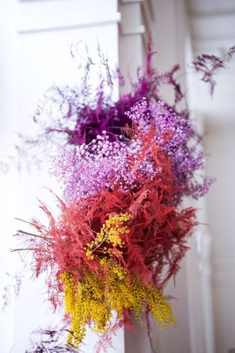 Dyed Flowers, Colorful Wedding Flowers, Painted Florals, English Room, Floral Installation, Unique Wedding Flowers, Flower Installation, Floral Chandelier, Downtown Nashville