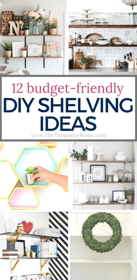 Cheap Shelving Ideas, Cheap Shelving, Diy Shelving Ideas, Cheap Shelves, Display Visual Merchandising, Diy Shelving, Ikea Makeover, Diy Storage Shelves, Sweat Equity