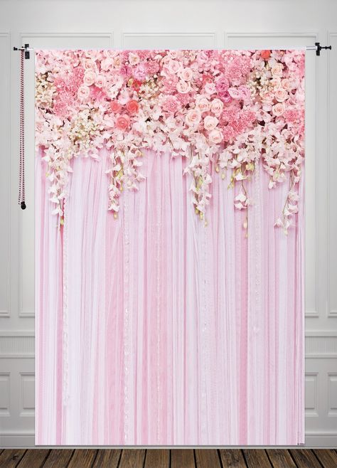 Amazon.com : 5x7ft Pink Flower Backdrop Photography Background Weeding Background Silk Backdrop D-9354 : Camera & Photo Flowers Backdrop, Trash To Couture, Pink Flowers Background, Garden Backdrops, Background Wedding, Pink Photography, Dessert Table Decor, Curtain Backdrops, Outdoor Wedding Photography