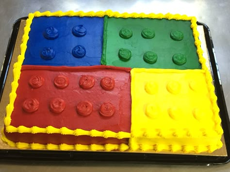 Lego Birthday cake at Naegelin's Bakery Boy Party Decorations, Lego Birthday Cake, Parties Decorations, Lego Cake, Lego Birthday Party, Lego Birthday, Lego Party, 6th Birthday Parties, Lego Friends