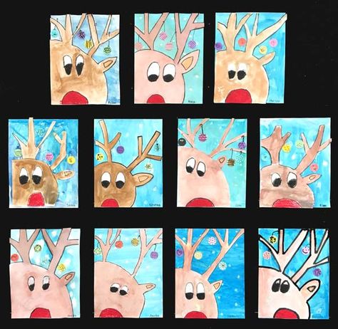 Reindeer Art Projects, Kids Christmas Art, Art Ideas For Kids, Christmas Art For Kids, Holiday Art Projects, Christmas Art Projects, Santa Art, Christmas Kindergarten, Christmas Arts And Crafts