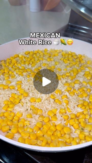 Rice With Corn Recipe, Mexican Corn Rice Recipe, Mexican White Rice Recipes, Mexican Food Recipes Rice, White Rice With Corn, Flautas Side Dishes, Mexican Rice With Corn, White Mexican Rice, Hispanic Food Recipes Easy