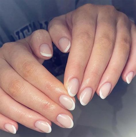 Milky French Manicure, Nails Milky, French Nail Polish, Almond Nails Pink, White French Nails, Pink French Nails, Gel Nails French, Milky Nails, Nude Nail Designs