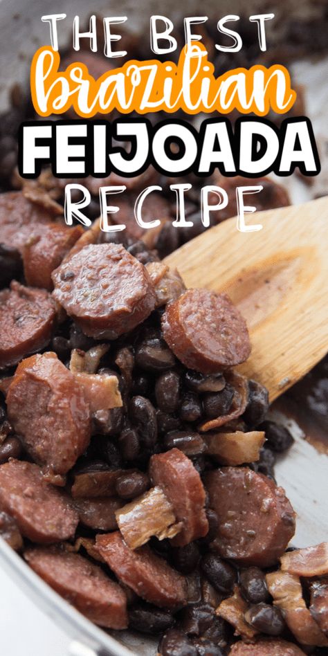 Brazilian Feijoada, Feijoada Recipe, Recipes Using Cream Cheese, Black Bean Stew, Rice And Beans Recipe, Brazilian Dishes, Beans And Sausage, Black Bean Recipes, Brazilian Food