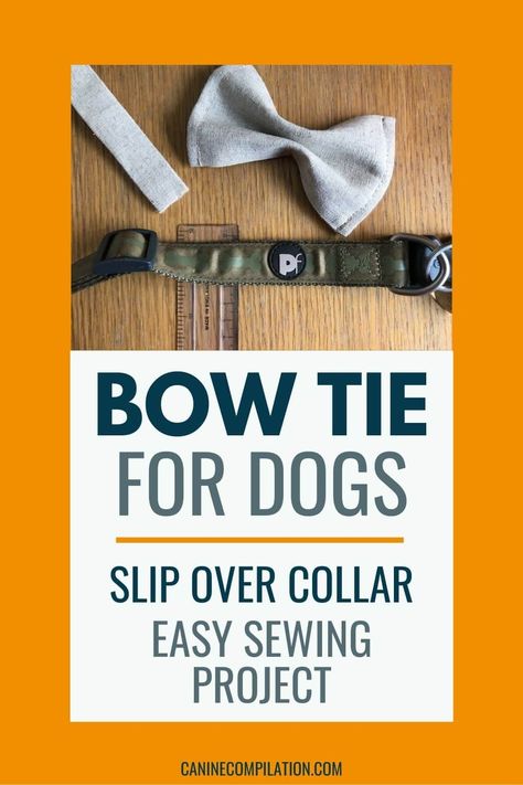 Over The Collar Dog Bow Tie Diy, Dog Collar Bow Tie Diy, Bows For Dogs Collars, Diy Dog Collar Bow, How To Make Bow Ties For Pets, Diy Pets Ideas, Bow Ties For Dogs How To Make, How To Make A Bowtie For A Dog, How To Make A Dog Bow Tie