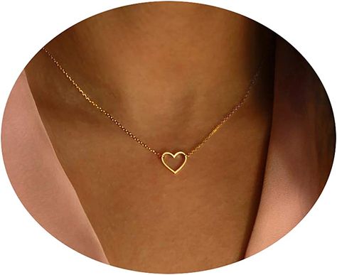 Gold Open Heart Necklace, Floating Heart Necklace, Heart Pendant Necklace Gold, Heart Chain Necklace, Magnetic Necklace, Heart Choker Necklace, Open Heart Necklace, Gold Heart Pendant, Four Leaf Clover Necklace