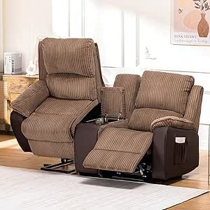 COMHOMA Double Reclining Sofa Chair, Power Lift Recliner Chair Loveseat with Storage Console, Recliner Sofa with Cup Holders Living Room Furniture (2 Seater) Sofa With Cup Holders, Storage Console, Lift Recliners, Recliner Sofa, Reclining Sofa, Cup Holders, Sofa Chair, Recliner Chair, Recliner