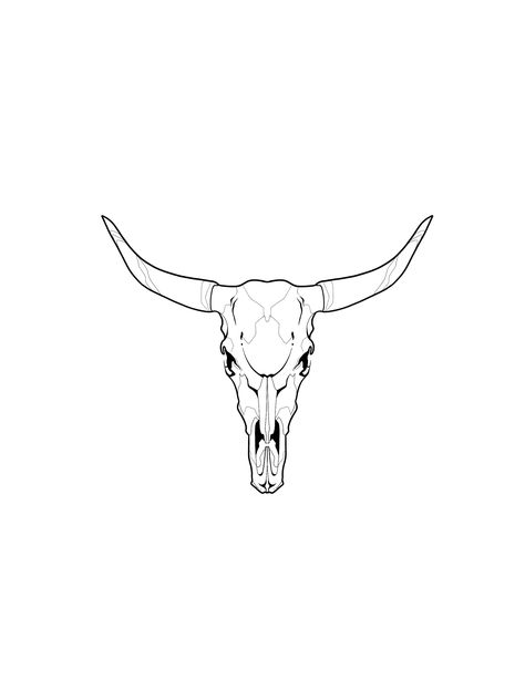 Longhorn Tattoo, Cowgirl Tattoos, Tattoo Templates, Simplistic Tattoos, Tatting, Diamond Necklace, Tattoos, Quick Saves, Art