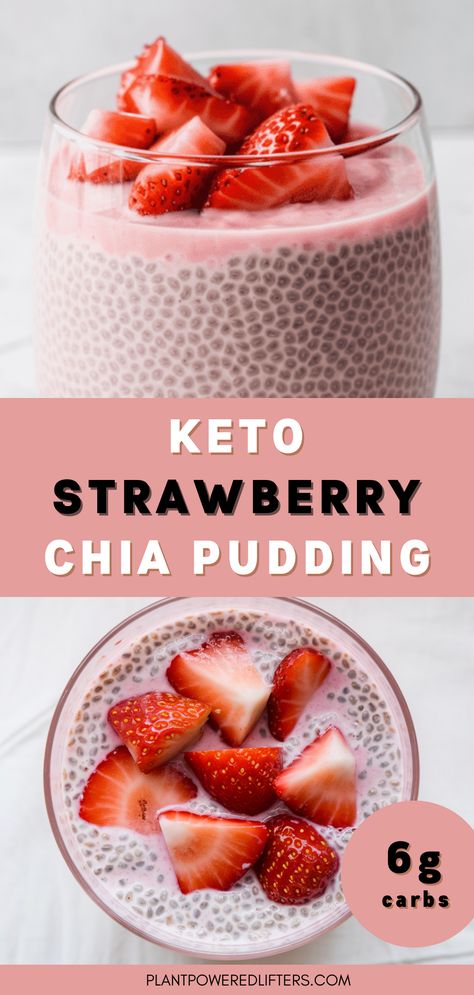 This keto strawberry chia seed pudding is both healthy and easy to make. Perfect as a vegan breakfast or vegan dessert that you can add to your own list of chia seed pudding recipes or easy keto recipes for beginners. On top of that, it's dairy-free as well. Give it a try! Strawberry Chia Seed Pudding, Strawberry Chia Pudding, Keto Pudding, Easy Keto Breakfast, Keto Chia Pudding, Chia Pudding Recipe, Keto Breakfasts, Desayuno Keto, Keto Smoothie Recipes