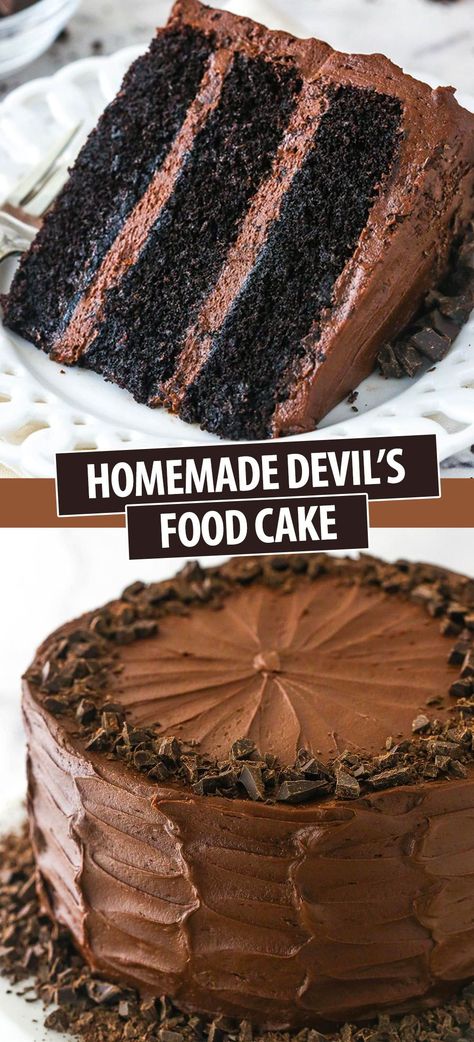 Microwave Dessert, Devil's Food Cake, Chocolate Cake Recipe Moist, Devils Food Cake Mix Recipe, Devils Food Cake, Devils Food, Best Chocolate Cake, Moist Chocolate Cake, Classic Cake