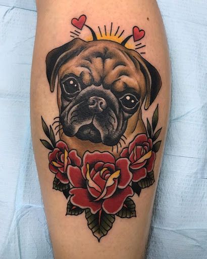 38 Of The Best Pug Tattoo Ideas Ever | PetPress Pug Tattoo Ideas, Dog Tattoos For Women, Geometric Dog Tattoo, French Bulldog Tattoo, Care Bear Tattoos, Pug Tattoo, Zelda Tattoo, Bulldog Tattoo, Geometric Dog