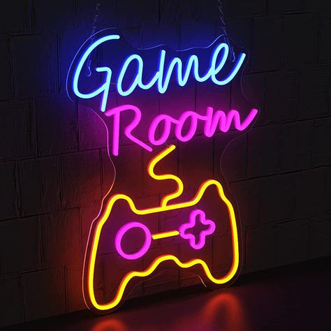 Game Room Neon, Neon Lights Signs, Teen Boy Room Decor, Ambiguous Quotes, Lights Signs, Boy Room Decor, Commercial Signs, Teen Boy Room, Business Signage