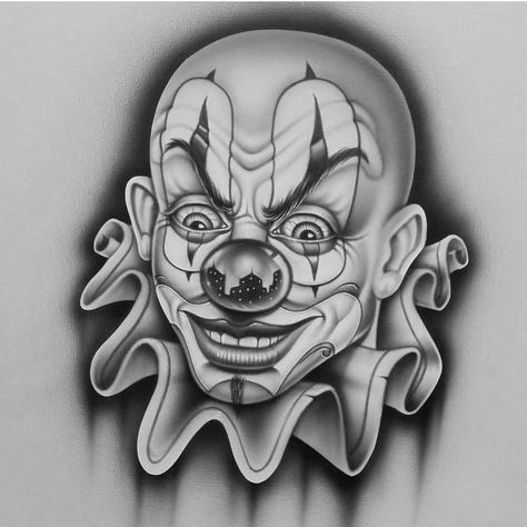 Um desejo de poucos e medo de muitos Evil Clown Tattoos, Gangster Clown, Art Chicano, Catrina Tattoo, Joker Clown, Clown Tattoo, Prison Art, Chicano Style Tattoo, Cholo Art