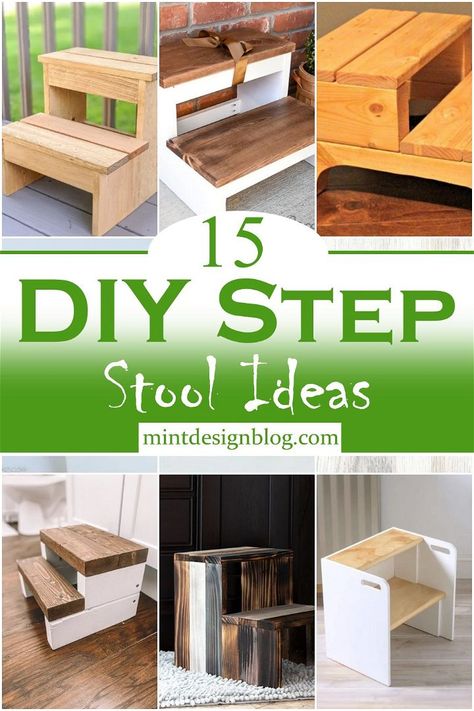 Upcycling, Step Stool For Bed, 3 Step Stool, Step Stool Diy, Stool Ideas, Wood Step Stool, Diy Step, Wooden Step Stool, Wood Ladder