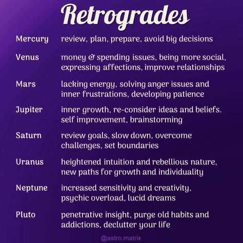 AstroMatrix Horoscopes shared a post on Instagram: “We are knee deep in retrograde season as we already have Saturn and Pluto in Retrograde right now…” • Follow their account to see 490 posts. Wicca Lifestyle, Retrograde Meaning, Retrograde Planets, Witchy Women, Jar Spells, Astrology Planets, Birth Chart Astrology, Moon Calendar, Learn Astrology