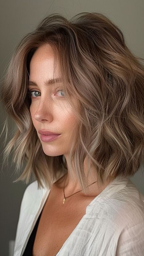 9000+ hair styles, long hair styles, hair color, Trendy and Unique Hairstyle --- Wedding Hair, Girl Hair Woman Lob With Beach Waves, Brunette Bob Pale Skin, Textured Waves Short Hair, Short Textured Hairstyle Women, Short Blonde Hair Plus Size, Bob Wavy Haircut, Bronze Short Hair, Soft Textured Bob, Unstyled Bob Haircut