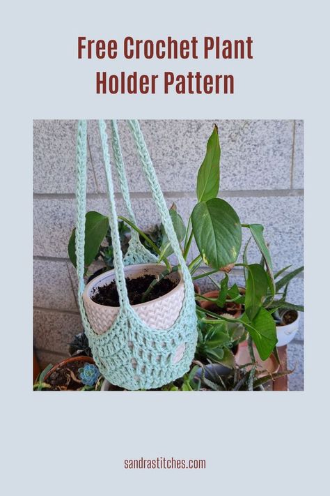 Free Crochet Pattern: DIY Plant Holder Delight! Crochet Plant Holder, Plant Holder Diy, Crochet Plant Hanger, Crochet Sun Hat, Crochet Table Runner Pattern, Hanging Plant Holder, Handmade Plant, Crochet Plant, Crochet Basket Pattern