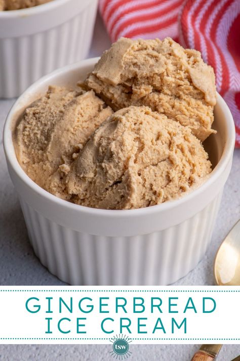 Gingerbread Ice Cream Ninja Creami, Molasses Ice Cream, Winter Ice Cream, Gingerbread Ice Cream, Simple Ice Cream, Eggnog Ice Cream, Ninja Creamy, Sherbet Recipes, Holiday Ice Cream