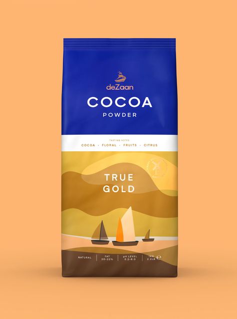 Angus Hyland And The Pentagram Team Created An Instantly Recognisable Brand Identity For Cocoa Brand DeZaan | Dieline - Design, Branding & Packaging Inspiration Folder Cover Design, The Pentagram, Still Life Images, Dirty Martini, Packaging Bag, Tea Packaging, Coffee Packaging, Packaging Labels Design, Complimentary Colors