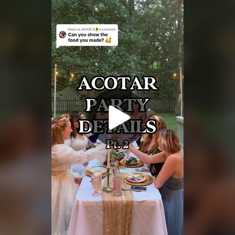 TikTok · Books With Josie Book Club Dinner Party, Acotar Party Games, Acotar Party Food, Acotar Book Club Ideas, Acotar Dinner Party, Acotar Themed Food, Acotar Party Ideas, Acotar Themed Party, Acotar Food