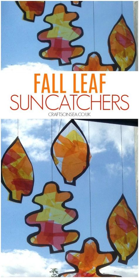 Leaf Suncatcher, November Crafts, Fall Preschool Activities, Fall Arts And Crafts, Nursery Activities, Suncatcher Craft, Easy Fall Crafts, Autumn Activities For Kids, Fall Preschool