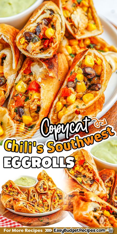 Essen, Restaurant Recipes, Roast Chicken, Southwest Eggrolls Recipe, Southwest Eggrolls, Southwest Egg Rolls, Sweet Appetizer, Egg Roll Recipes, Football Food