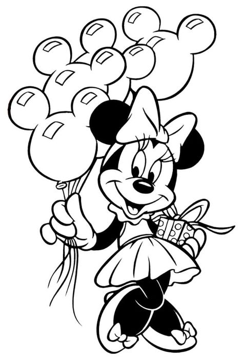 Mickey Mouse Coloring, Mouse Coloring Pages, Mickey Coloring Pages, Minnie Mouse Coloring Pages, Minnie Mouse Drawing, Baby Disney Characters, Happy Birthday Coloring Pages, Disney Women, Baby Coloring Pages