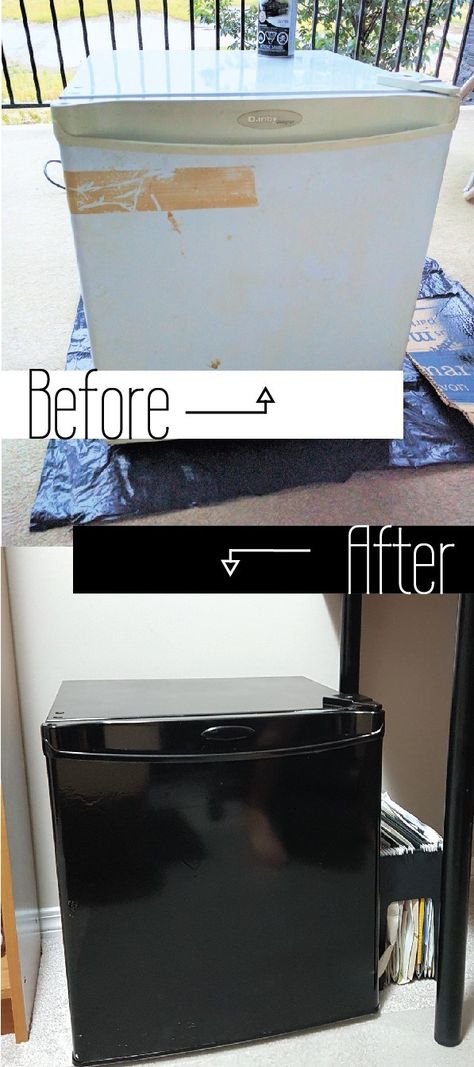 DIY Updated Mini Fridge (2) Mini Fridge Makeover, Mini Fridge Stand, Fridge Makeover, Messy Home, Dorm Fridge, Dorm Room Hacks, Fridge Decor, Room Hacks, Home Fix