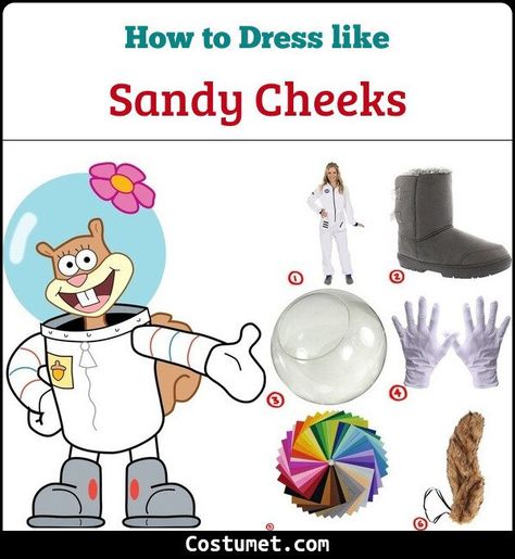 Sandy Cheeks (Spongebob Squarepants) Costume for Cosplay & Halloween 2021 Sandy Squirrel Halloween Costume, Sandy Spongebob Costume, Spongebob Diy Costume Women, Female Spongebob Costume, Sandy Cheeks Costume Diy, Sandy Cheeks Costume, Spongebob Show Costumes, Sandy Costume Spongebob, Spongebob Custome Halloween