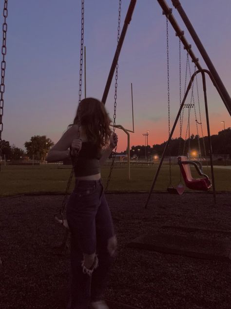 Maira Core Aesthetic, Park At Night Aesthetic Swings, Myra Core Aesthetic, Swingset Aesthetics, Cute Lifestyle Aesthetic, Aesthetic Swingset, Milliecore Aesthetic, Nature Pictures For Instagram, Sadie Core Aesthetics