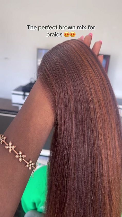 Pefect for darker skin tones, yoh shoukd try it!! #fyp #braids #braide... | braids | TikTok Different Color Box Braids Black Women, Braids Color For Dark Skin, Twist Braids Color Combo, Color 30 And 350 Knotless Braids, Colour 4 And 30 Box Braids, Mix Color Knotless Braids, Dark Skin Brown Braids, Color 30 Twists, Colour 27 Braids On Dark Skin