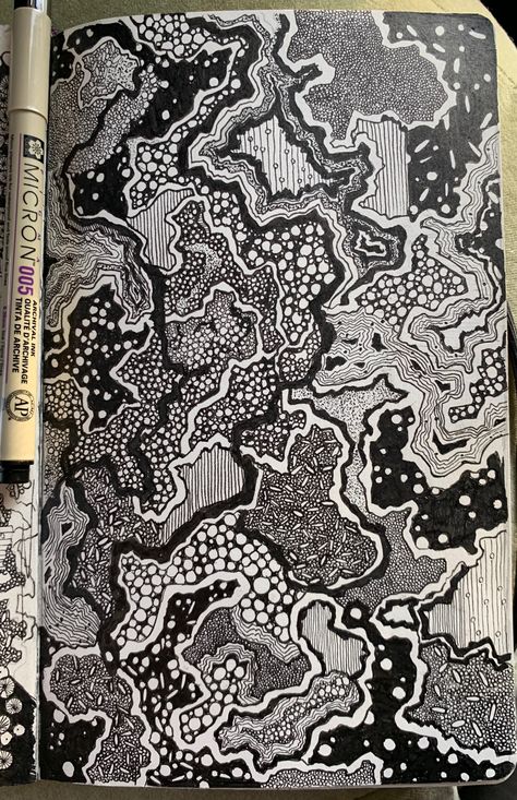 Line Art Drawings Pattern, Black Ink Doodles, Pen Designs Doodles, Pattern Doodle Ideas, Pen Drawing Abstract, Cool Line Drawings Doodles, Doodle Art Patterns Ideas Drawings, Zen Tangle Painting, Doodle Art Abstract