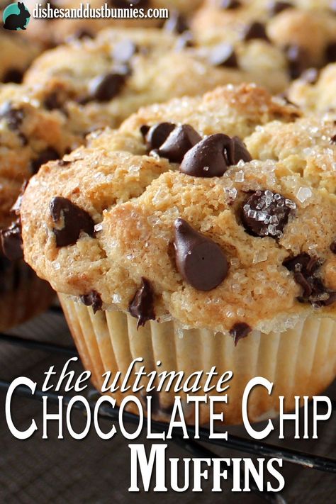 Best Chocolate Chip Muffins, Resep Muffin, Chocolate Chip Muffins Easy, Nutella Muffin, Muffins Blueberry, Bakery Style Muffins, Aloo Gobi, Homemade Muffins, Oreo Dessert