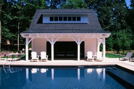 Pole Barn Pool House, Modern Farmhouse Pool, Farmhouse Pool House, Garage Pool House, Barn Pool House, Pool Sheds, Farmhouse Pool, Barn Pool, Timber Frame Porch