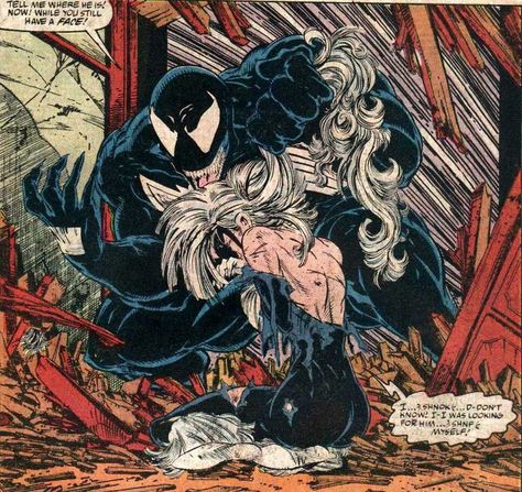 Venom vs Black Cat Venom Eddie, Spiderman Comic Art, Venom Marvel, Eddie Brock, Venom Comics, Black Cat Marvel, Todd Mcfarlane, Comic Villains, Marvel Venom