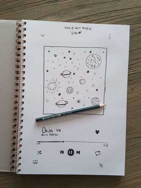 How To Draw Music Playlist, Drawing Ideas Playlist, Music Drawings Ideas Sketches, Draw Music Aesthetic, Sketchbook Music Drawings, Spotify Album Drawing, Music Sketches Creative Easy, Easy Drawings About Music, Music Drawings Spotify