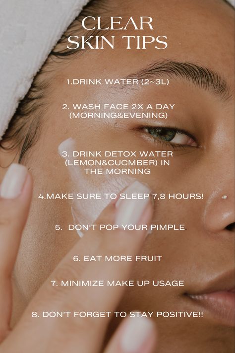 Want clear skin? Follow these tips to get closer to having clear skin! Smooth Skin Remedies, Clear Skin Naturally, Skin Advice, Clear Healthy Skin, Good Skin Tips, Clear Skin Tips, Perfect Skin Care Routine, Pretty Skin, Skin Routine