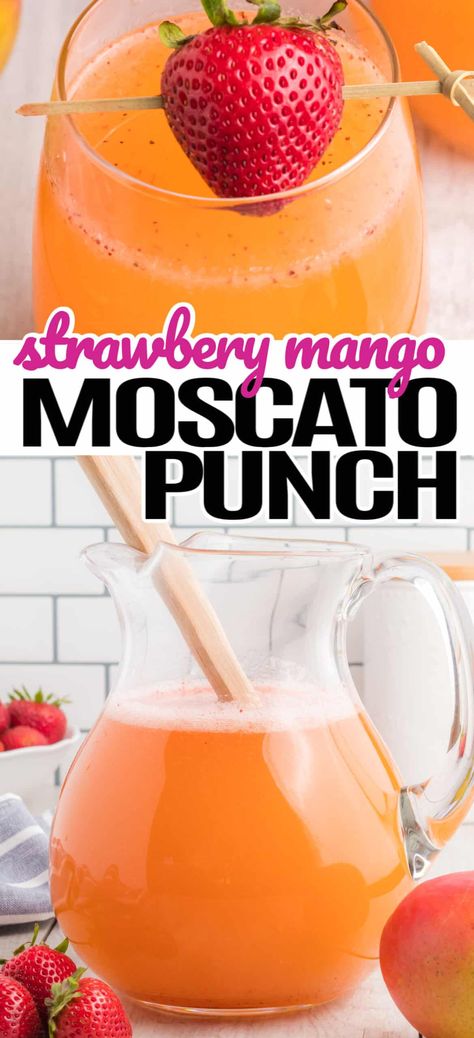 Moscato Punch Recipes, Moscato Wine Punch, Moscato Sangria Recipes, Moscato Drinks, Wine Punch Recipes, Moscato Punch, Mango Wine, Wine Punch, Mango Drinks