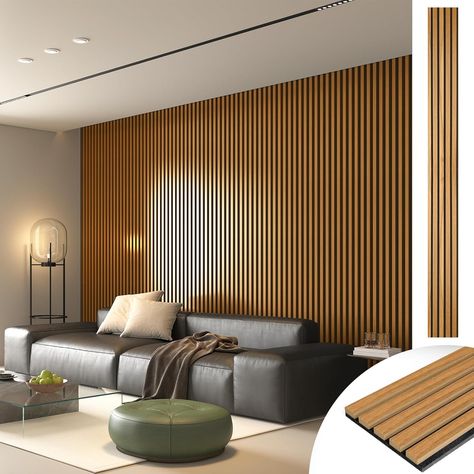 Amazon.com: Art3d 2 Wood Slat Acoustic Panels for Wall and Ceiling - 3D Fluted Sound Absorbing Panel with Wood Finish - Walnut : Tools & Home Improvement Sound Absorbing Art, Acoustic Wood Panels, Podcast Room, Wall Panel Design, Acoustic Panel, Interior Wall Decor, Powder Rooms, Wood Panels, Sound Absorbing