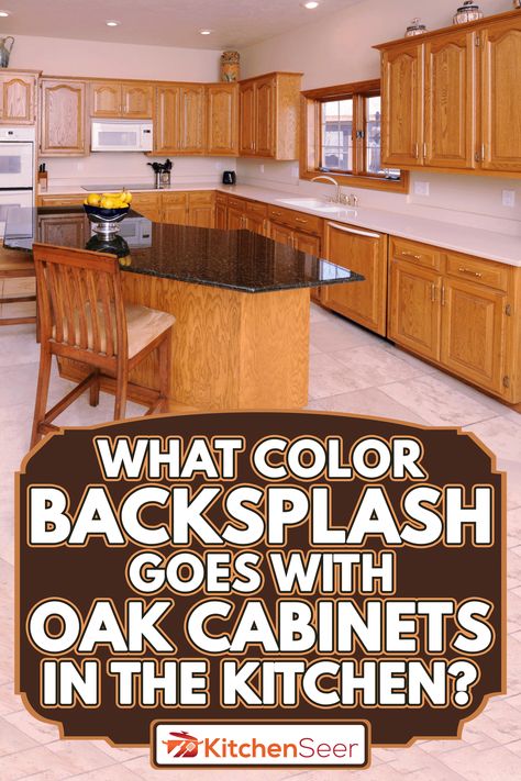 Backsplash With Golden Oak Cabinets, Backsplash For Oak Kitchen Cabinets, Small Kitchen With Oak Cabinets, Oak Cabinets With Black Countertops And White Backsplash, Oak Cabinet Kitchen Backsplash, Butcher Block Countertops With Oak Cabinets, Oak Kitchen Cabinets Backsplash, Black Backsplash With Oak Cabinets, Honey Oak Kitchen Backsplash