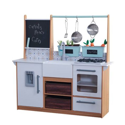 KidKraft Farmhouse Play Kitchen : Target Farmhouse Play Kitchen, Finish Basement, Girls Crafts, Ella Bella, Toddler Kitchen, Large Chalkboard, Kitchen Sets For Kids, Large Refrigerator, Pretend Kitchen