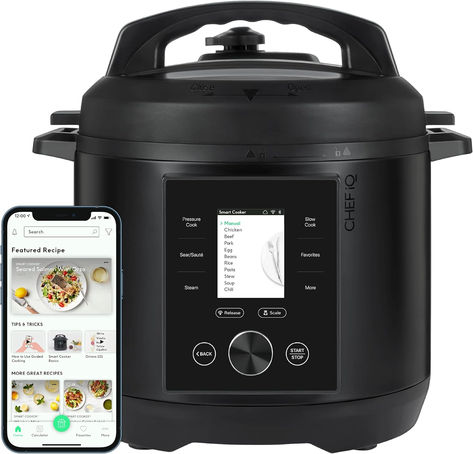 CHEF iQ Smart Pressure Cooker 10 Cooking Functions & 18 Features, Built-in Scale, 1000+ Presets & Times & Temps w/App for 600+ Foolproof Guided Recipes, Rice & Slow Electric MultiCooker, 6 Qt Best Pressure Cooker, Yogurt Maker, Electric Pressure Cooker, Instant Recipes, Pressure Cookers, Smart Cooking, Cooking Instructions, The Chef, Cooking Essentials